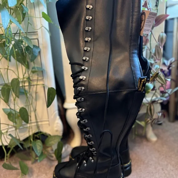 RARE Dr. Martens AUDRICK 22-EYE EXTREME LACE KNEE HIGH PLATFORM BOOTS size5 - Picture 7 of 10